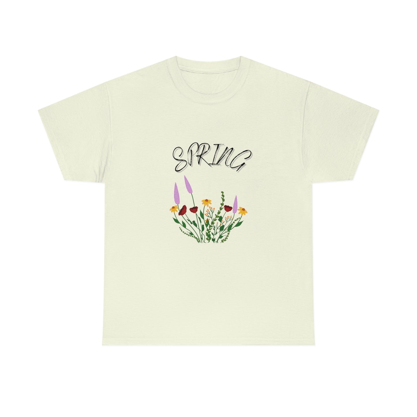 Spring Wildflowers T-Shirt, Unisex Heavy Cotton Tee