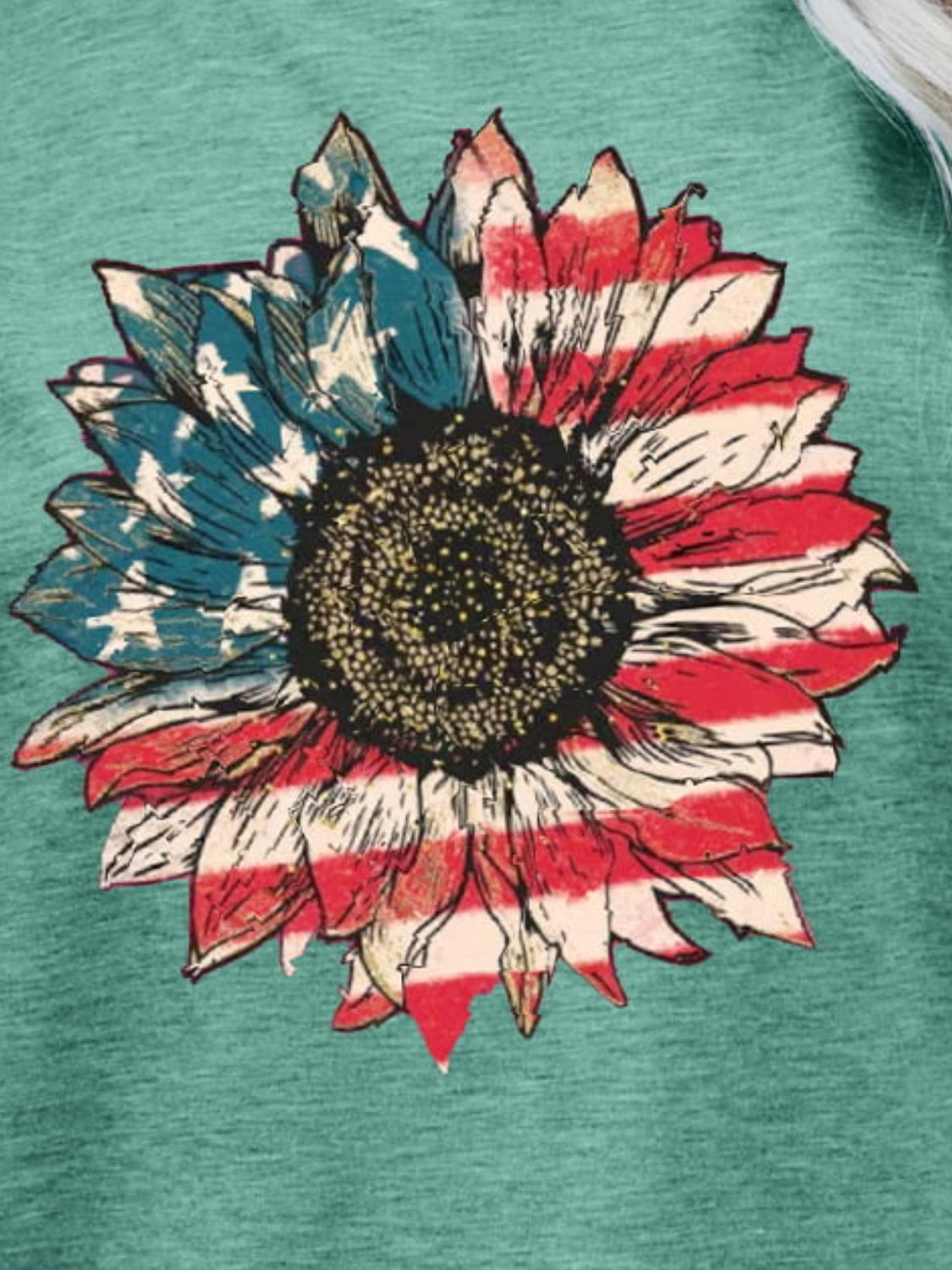 US Flag Flower Graphic Tee