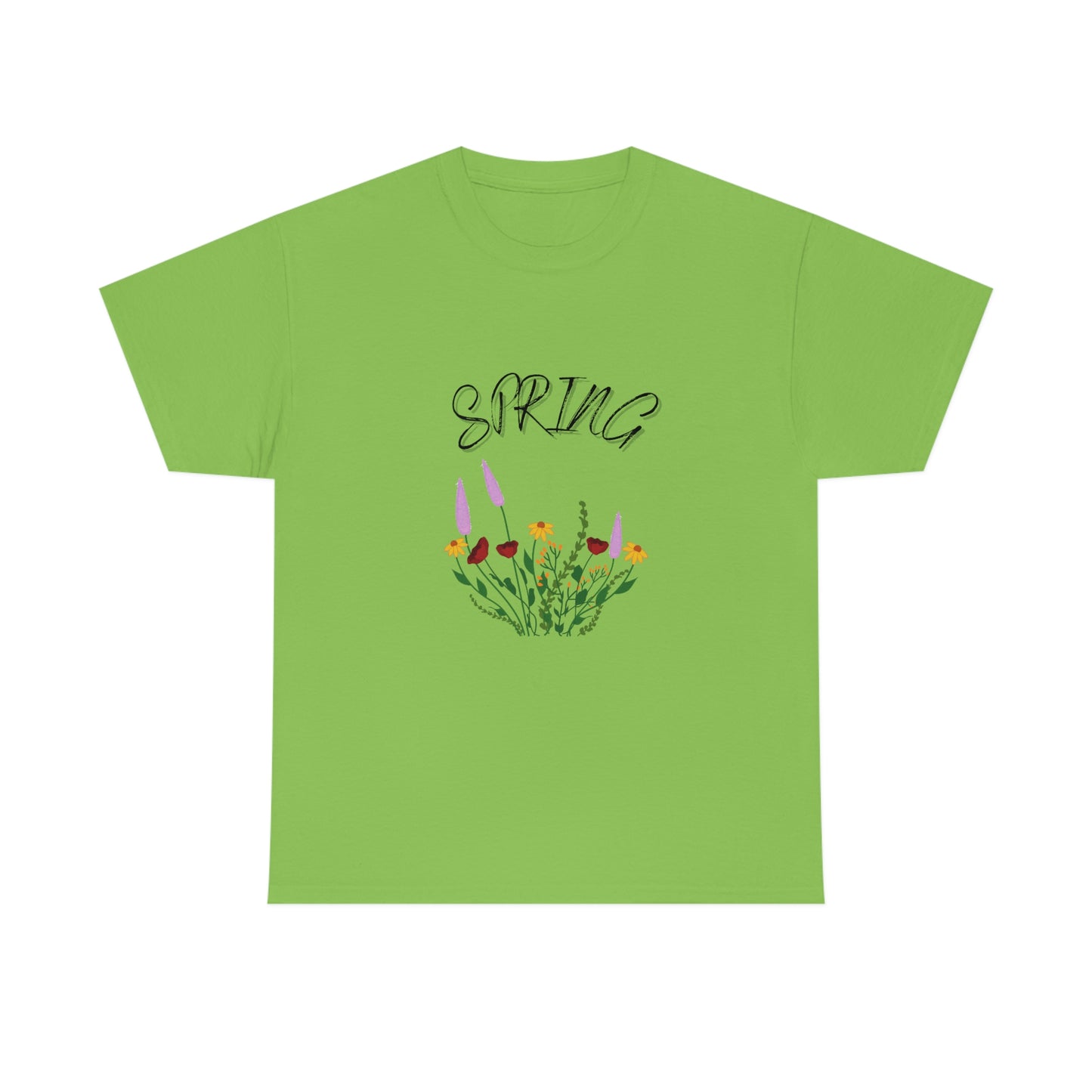 Spring Wildflowers T-Shirt, Unisex Heavy Cotton Tee