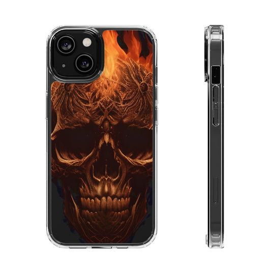 Flaming Skull Clear Iphone Case