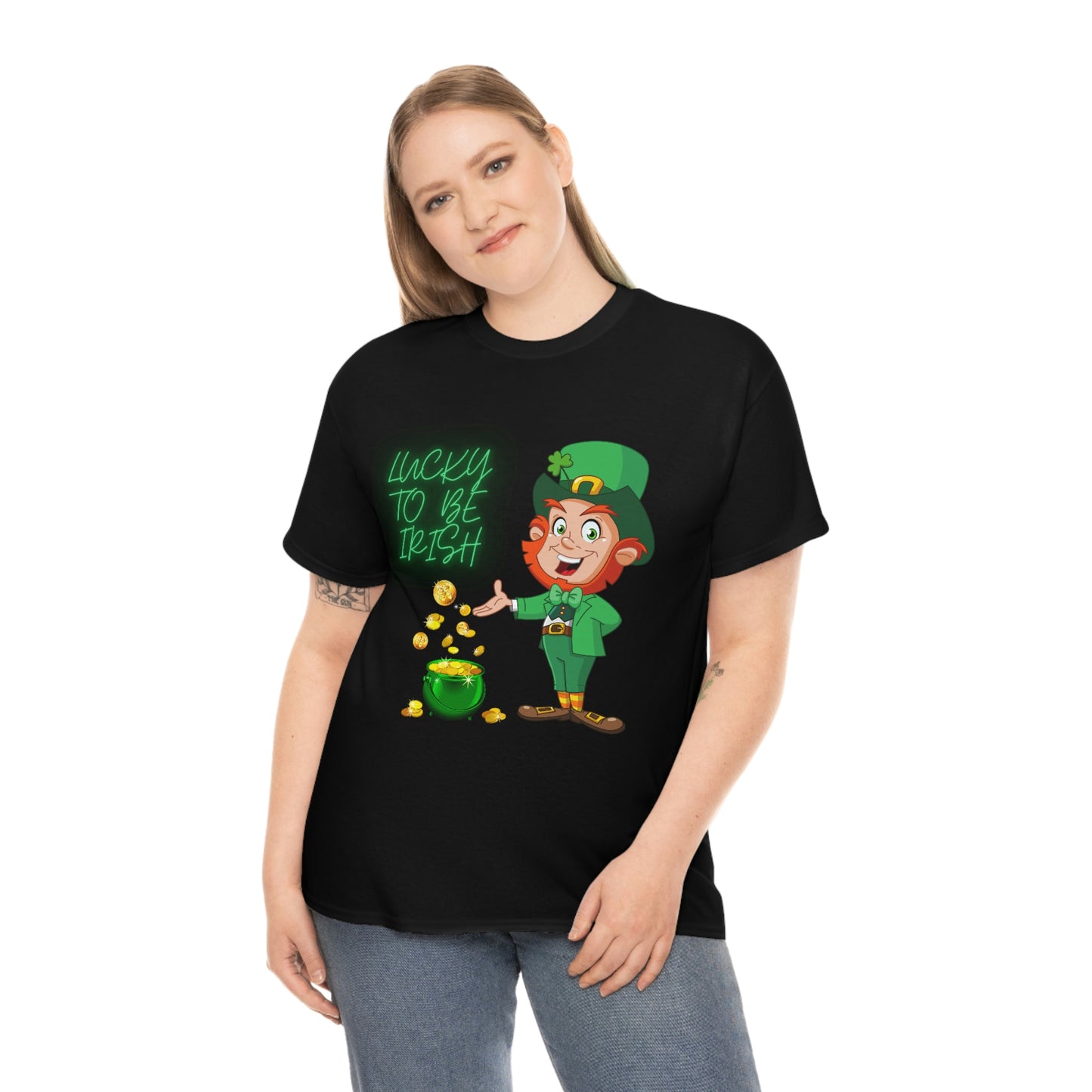 St. Patricks Day, Feeling lucky, rainbow, pot of gold, Unisex Ultra Cotton Tee, Lucky to be irish, shamrock, leprechaun