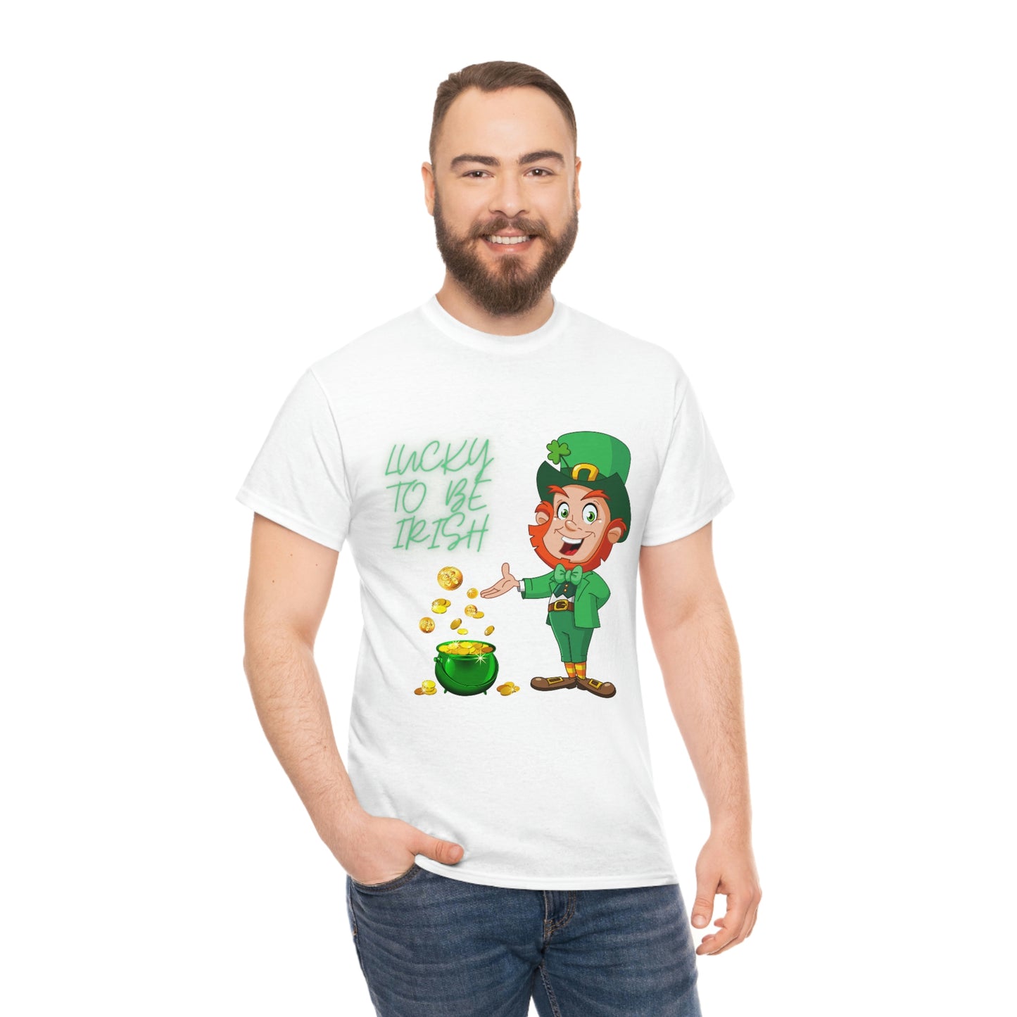 St. Patricks Day, Feeling lucky, rainbow, pot of gold, Unisex Ultra Cotton Tee, Lucky to be irish, shamrock, leprechaun