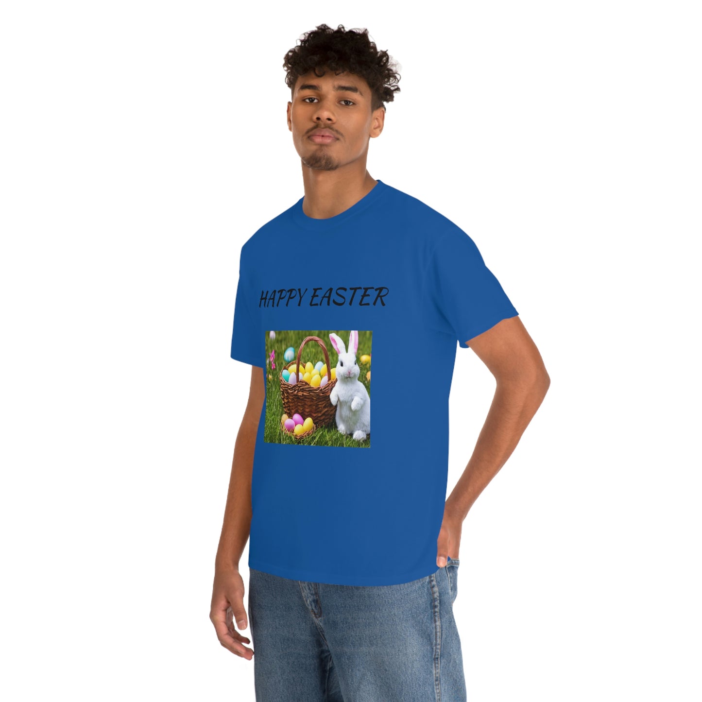 Happy Easter T-Shirt with Bunny and Colored Eggs