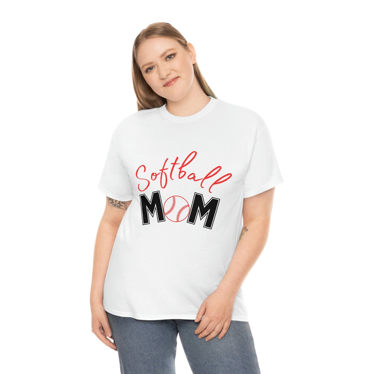 Stylish Softball Mom Cotton Tee