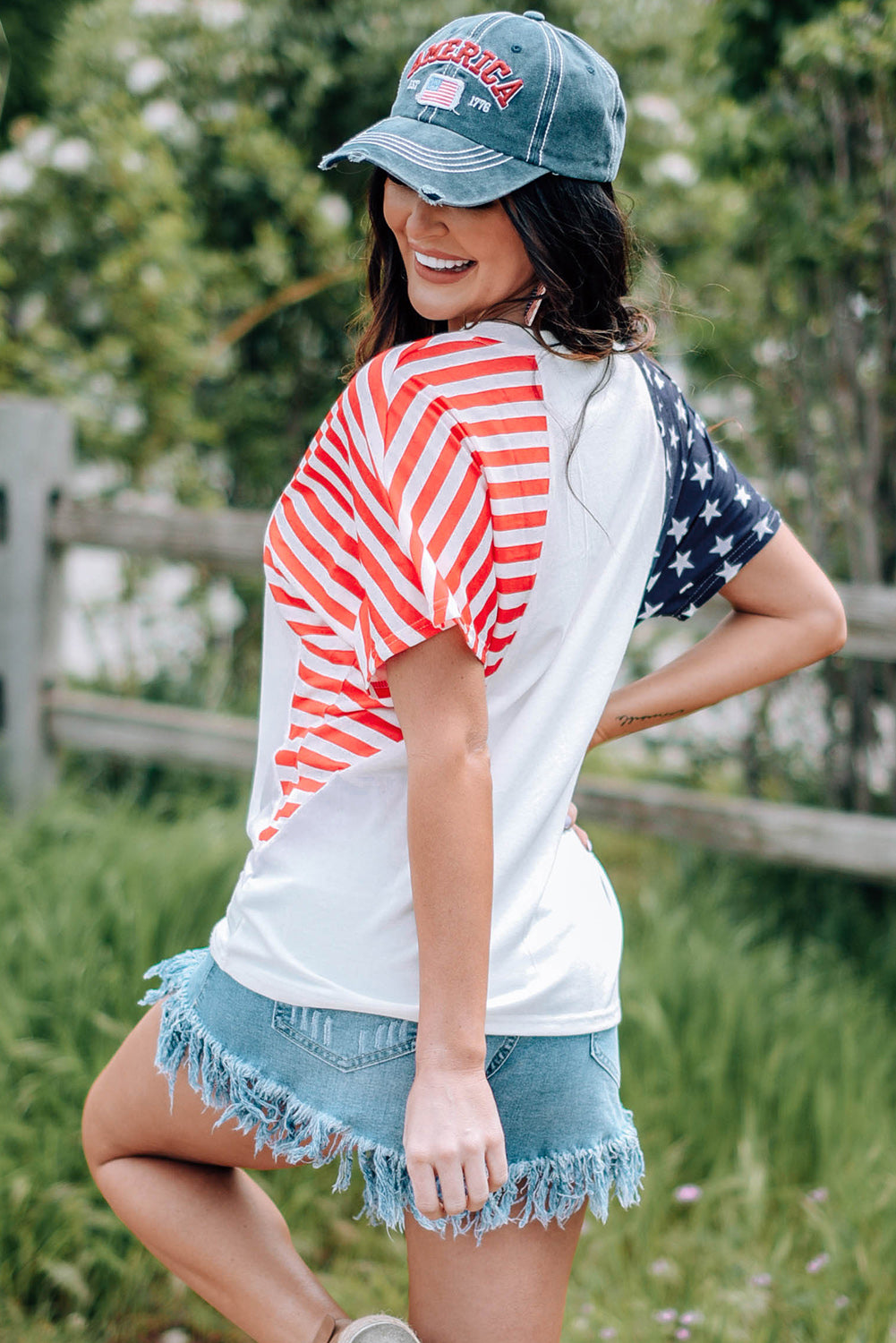 Stars and Stripes V-Neck Tee Shirt