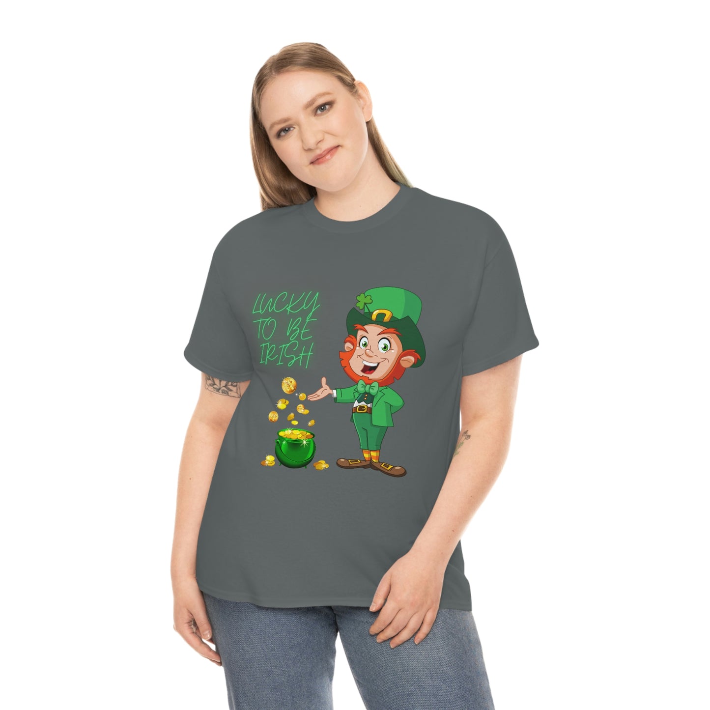 St. Patricks Day, Feeling lucky, rainbow, pot of gold, Unisex Ultra Cotton Tee, Lucky to be irish, shamrock, leprechaun