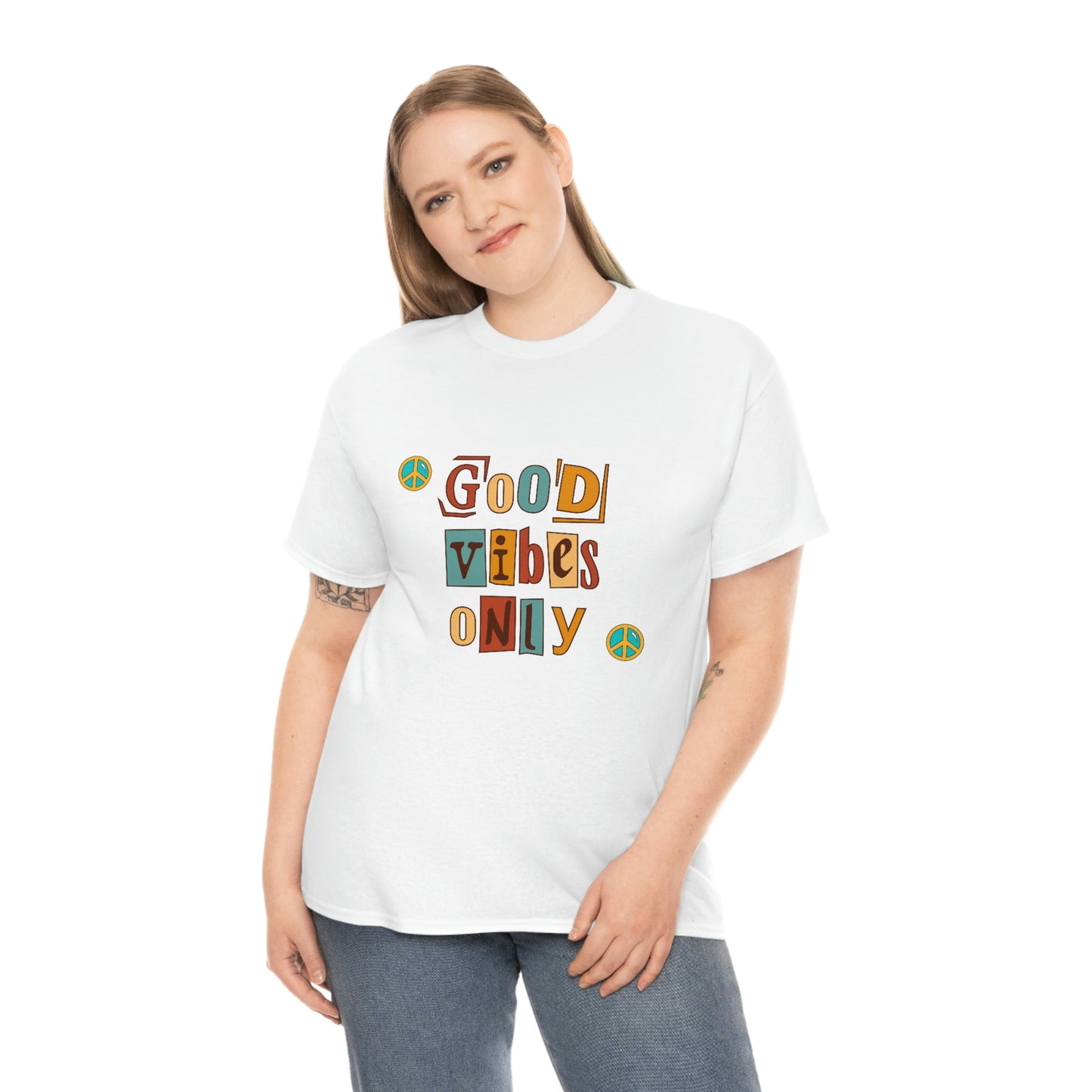 Good Vibes Only Retro Unisex Heavy Cotton Tee