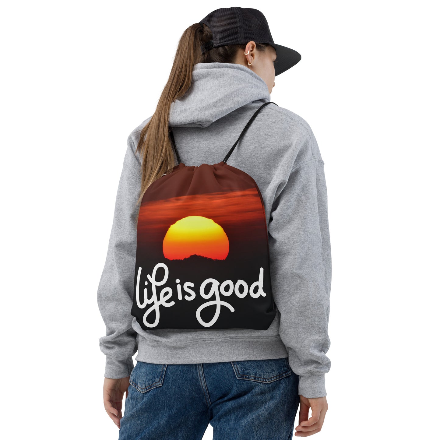 Life is Good Drawstring bag