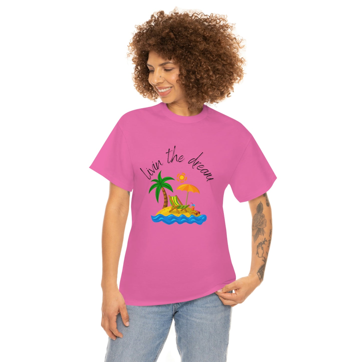 Livin' the Dream" Beach Scene T-Shirt