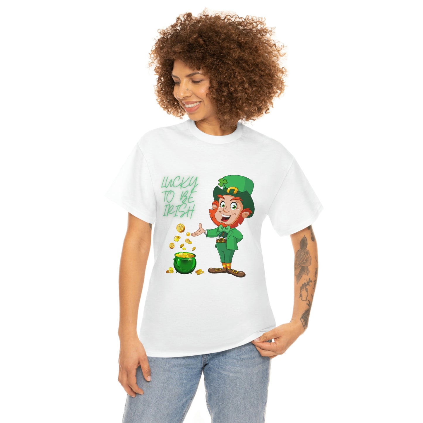 St. Patricks Day, Feeling lucky, rainbow, pot of gold, Unisex Ultra Cotton Tee, Lucky to be irish, shamrock, leprechaun