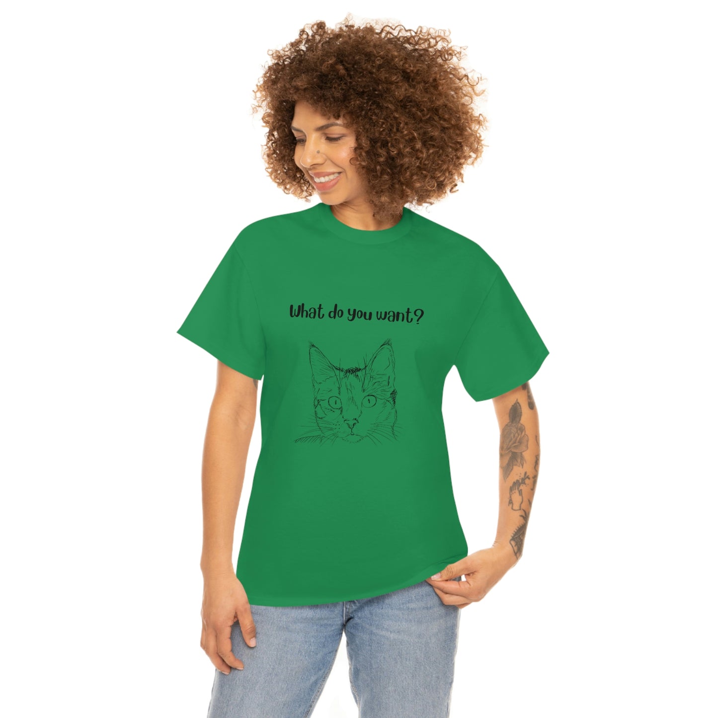 What Do You Want? Cat Slogan T-Shirt