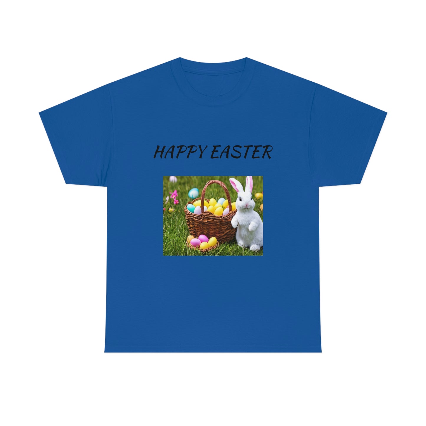 Happy Easter T-Shirt with Bunny and Colored Eggs