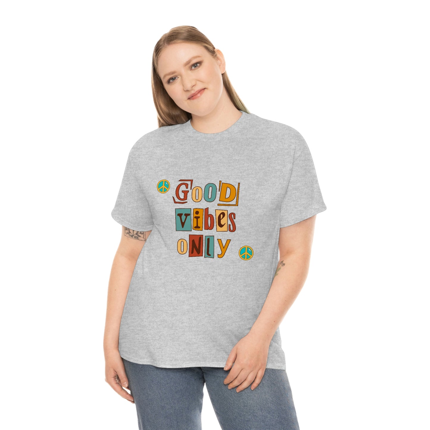 Good Vibes Only Retro Unisex Heavy Cotton Tee