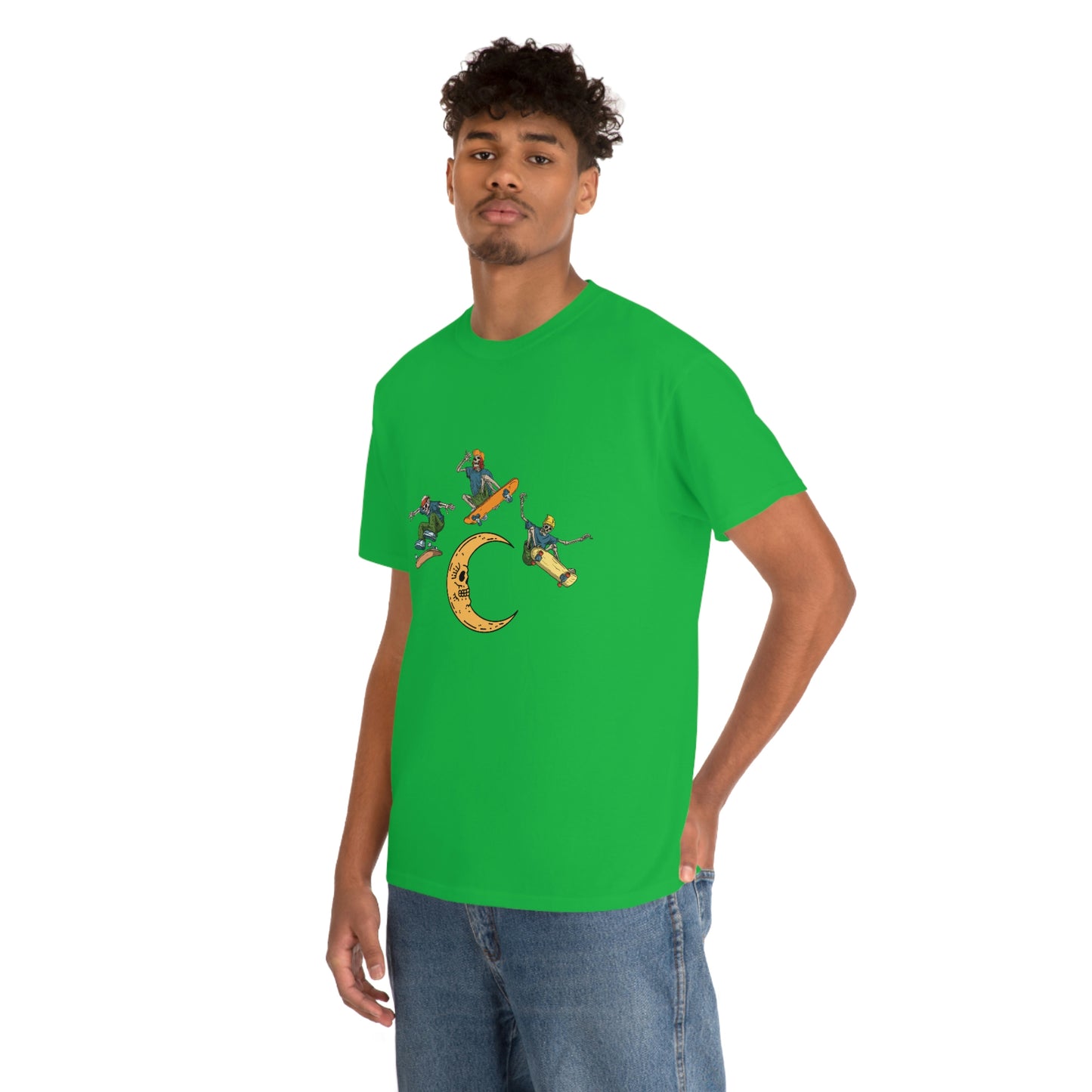 Skateboarding Skeletons Crescent Moon T-Shirt