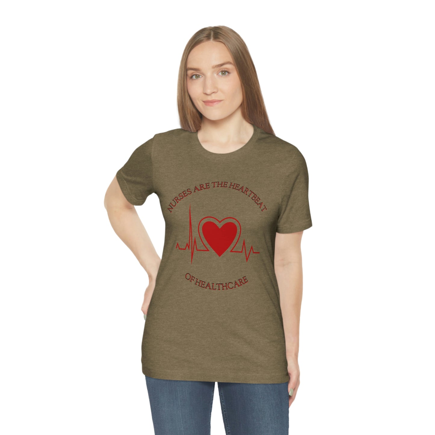 Unisex Jersey Short Sleeve Tee for Nurse, gift for nurse, nurses are the heartbeat for healthcare, heartbeat, nurse valentine gift