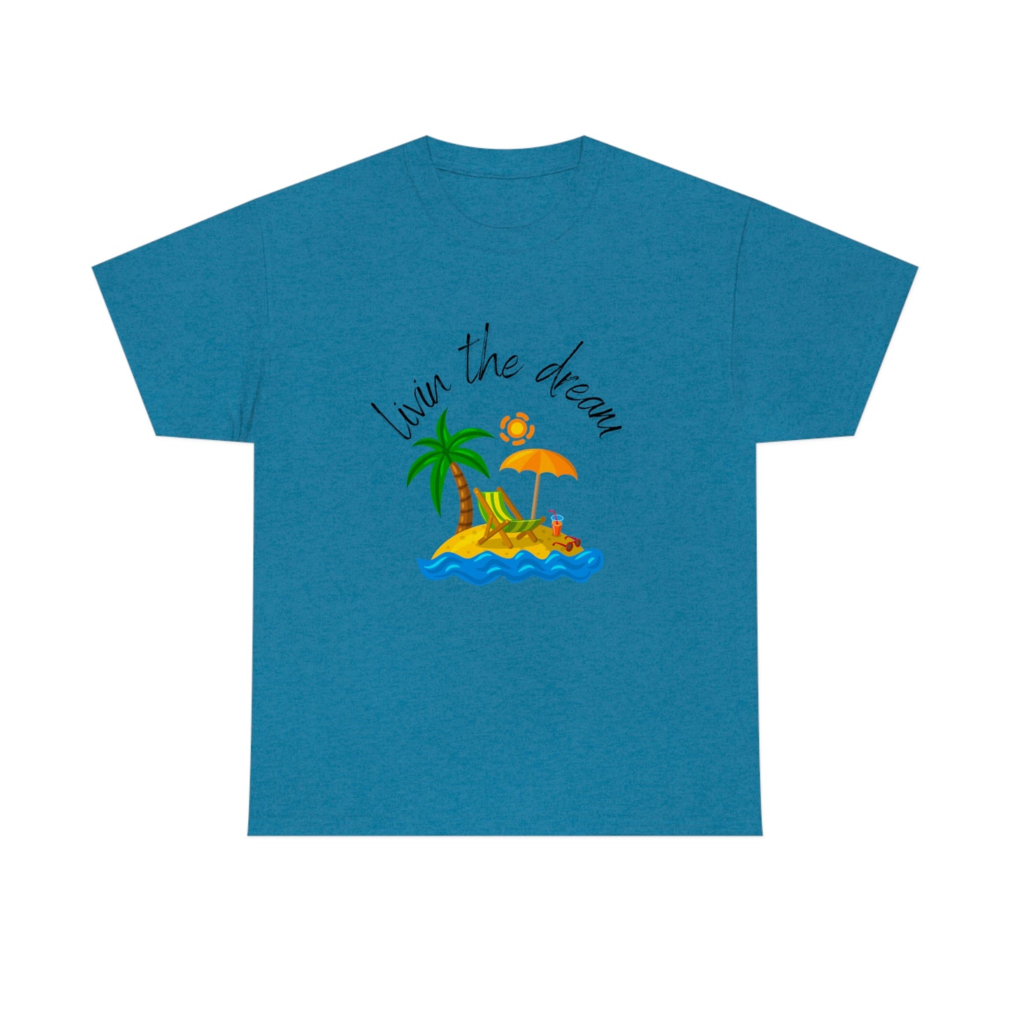 Livin' the Dream" Beach Scene T-Shirt