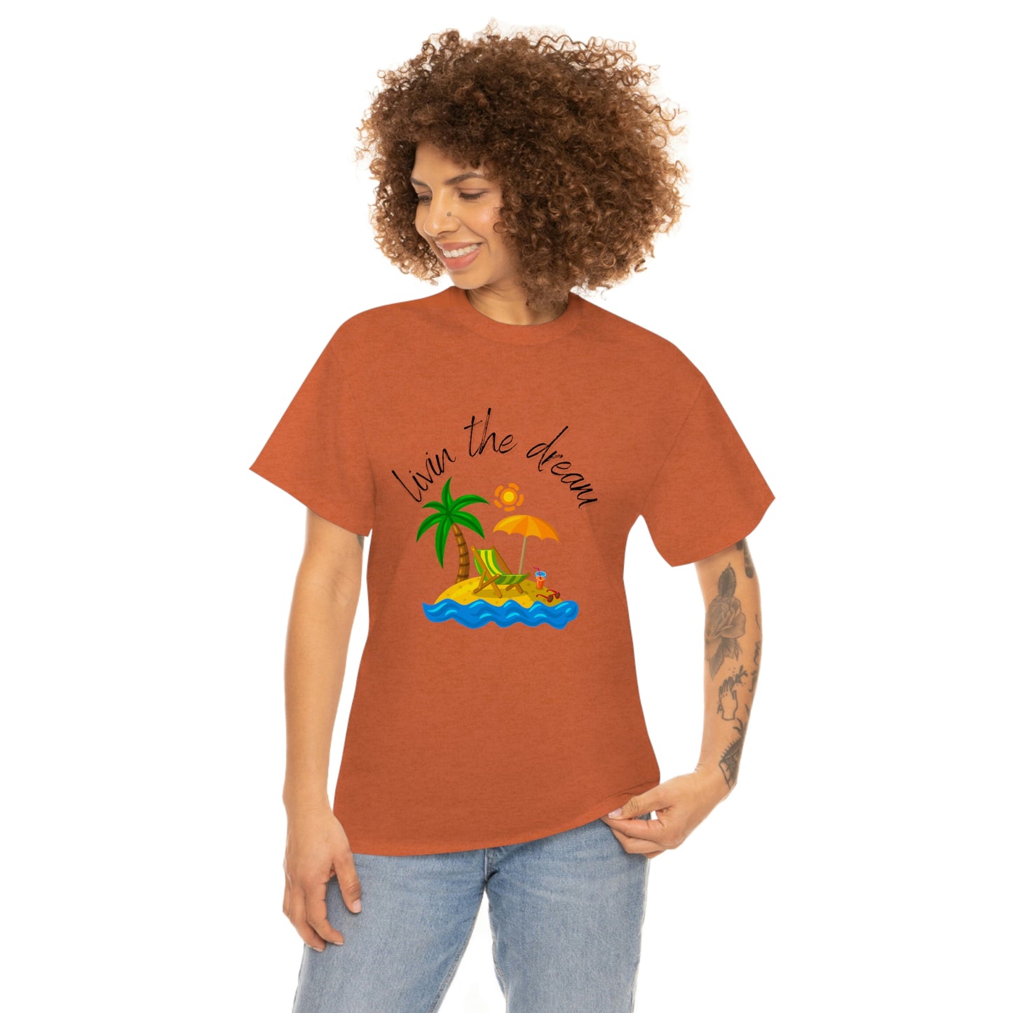 Livin' the Dream" Beach Scene T-Shirt