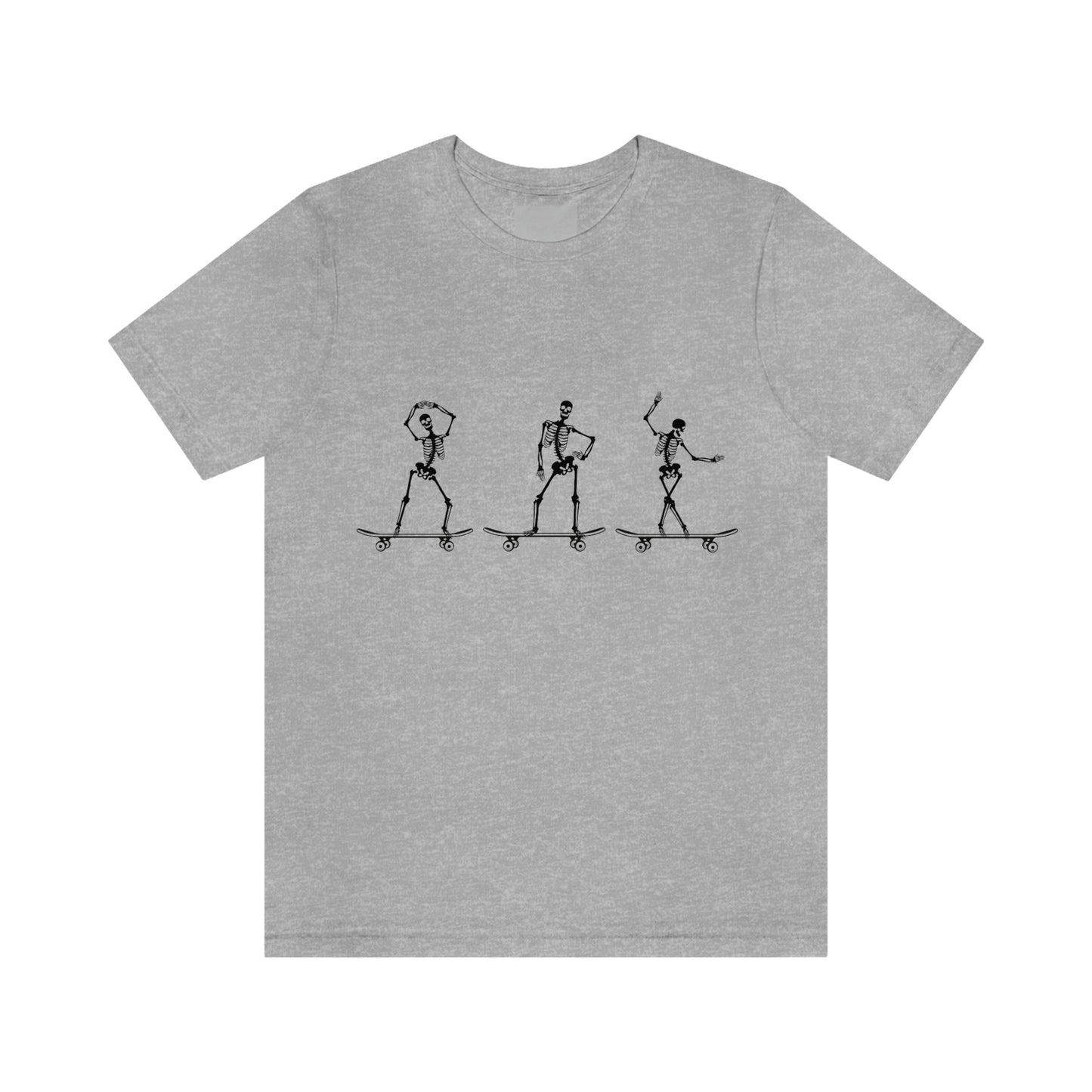 Skeletons, skateboard, Skeletons on skateboards, T-shirt, Birthday Gift, 3 skeletons skateboarding