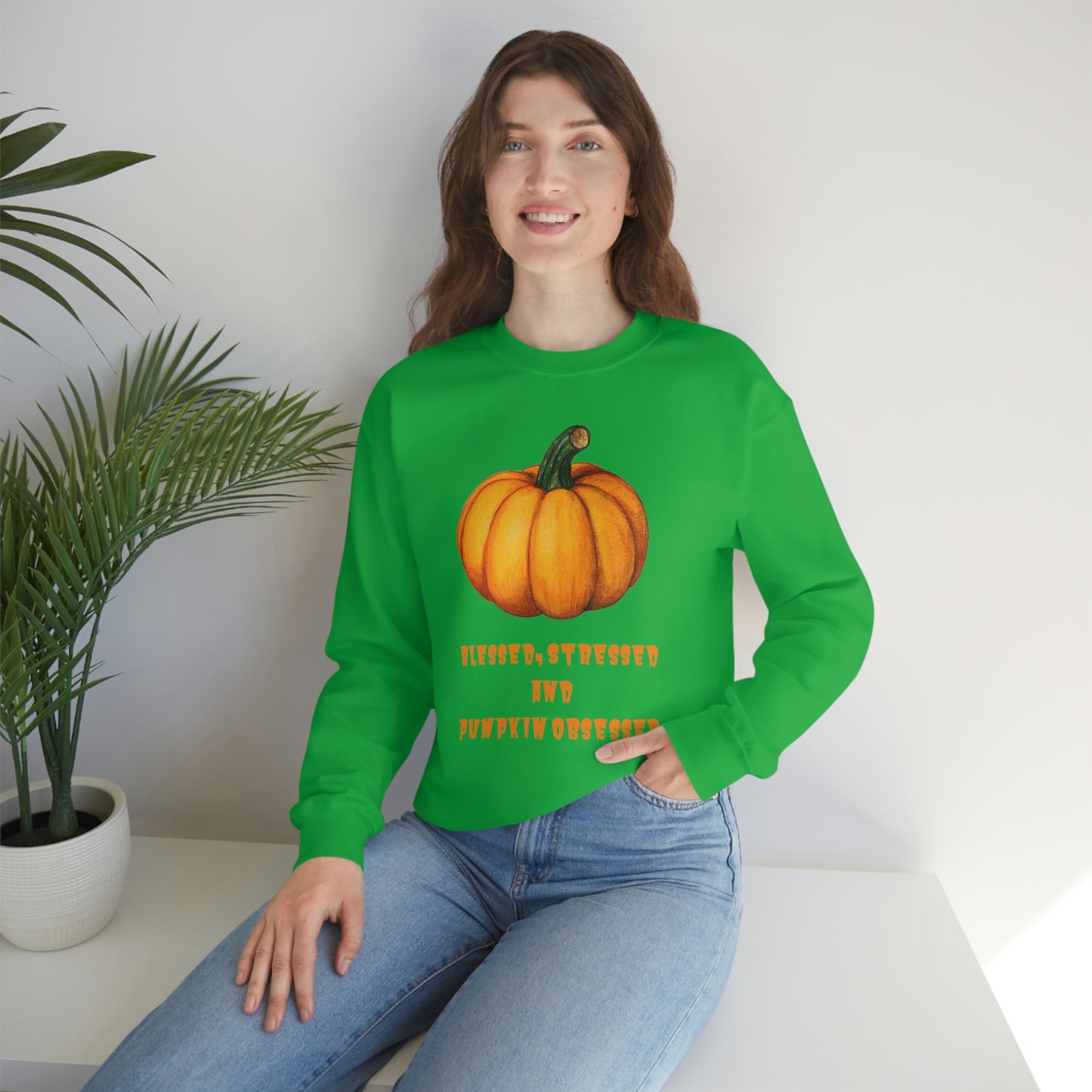 Pumpkin sweatshirt, pumpkin lover gift, obsessed with pumpkin, gift for fall, seasonal sweatshirt