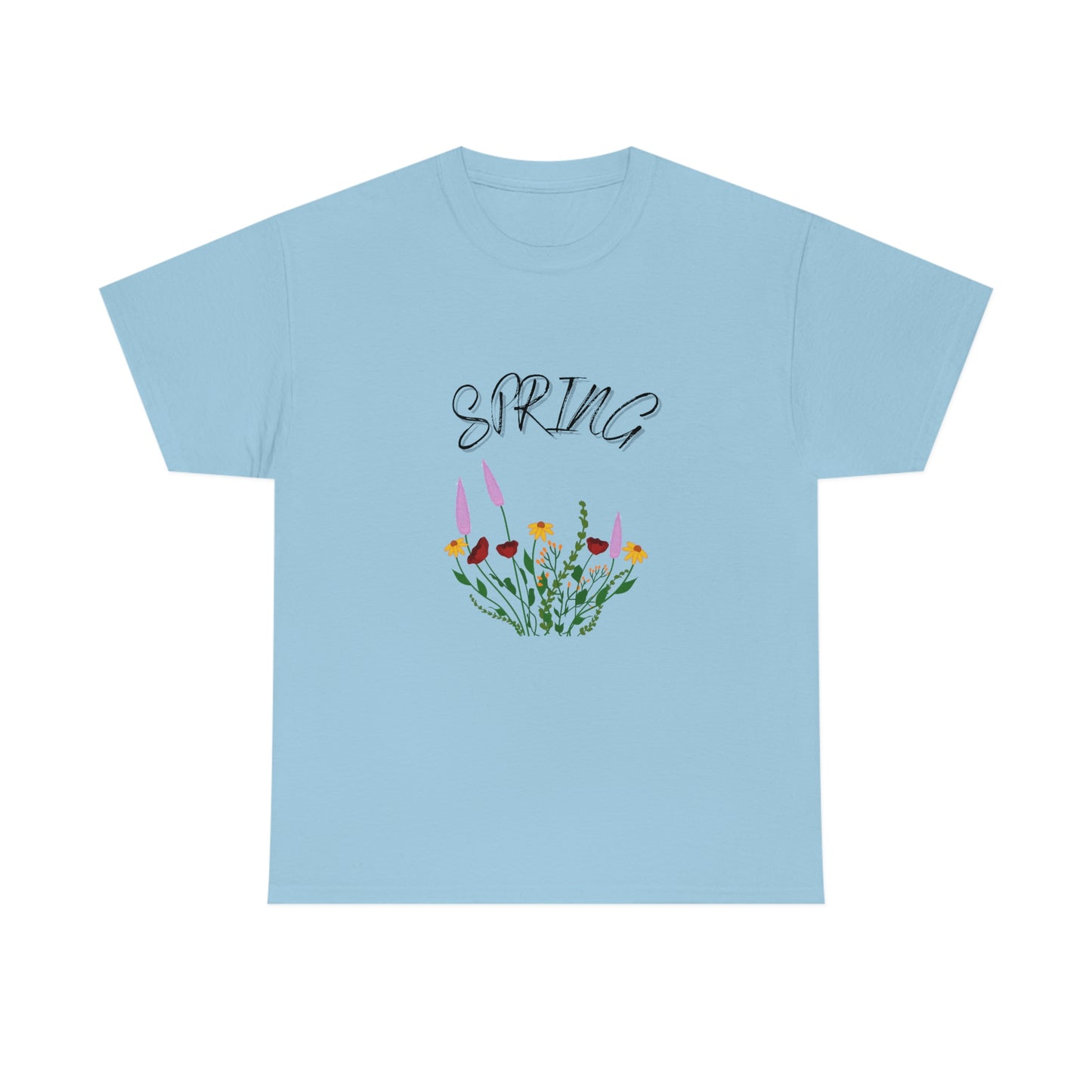 Spring Wildflowers T-Shirt, Unisex Heavy Cotton Tee