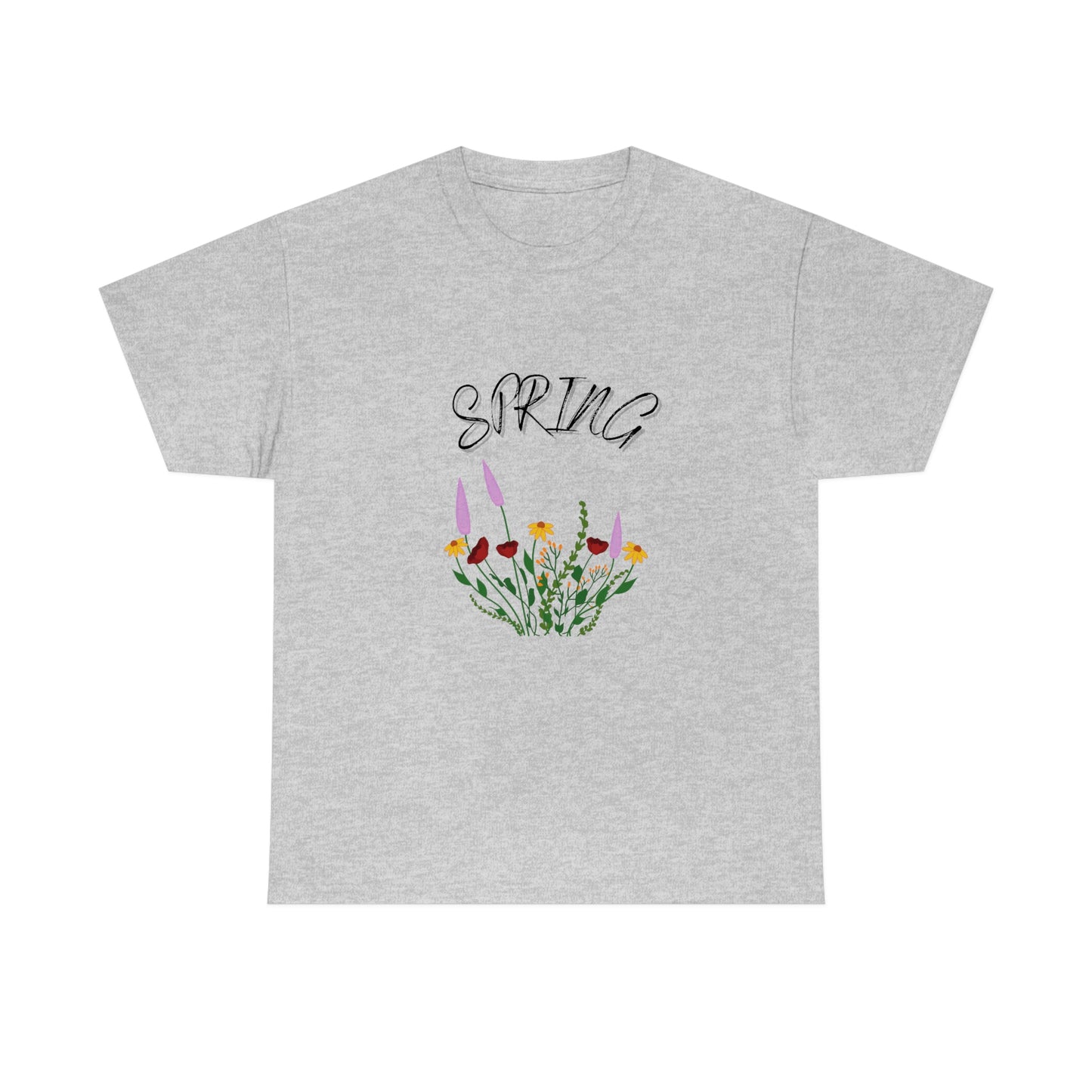 Spring Wildflowers T-Shirt, Unisex Heavy Cotton Tee