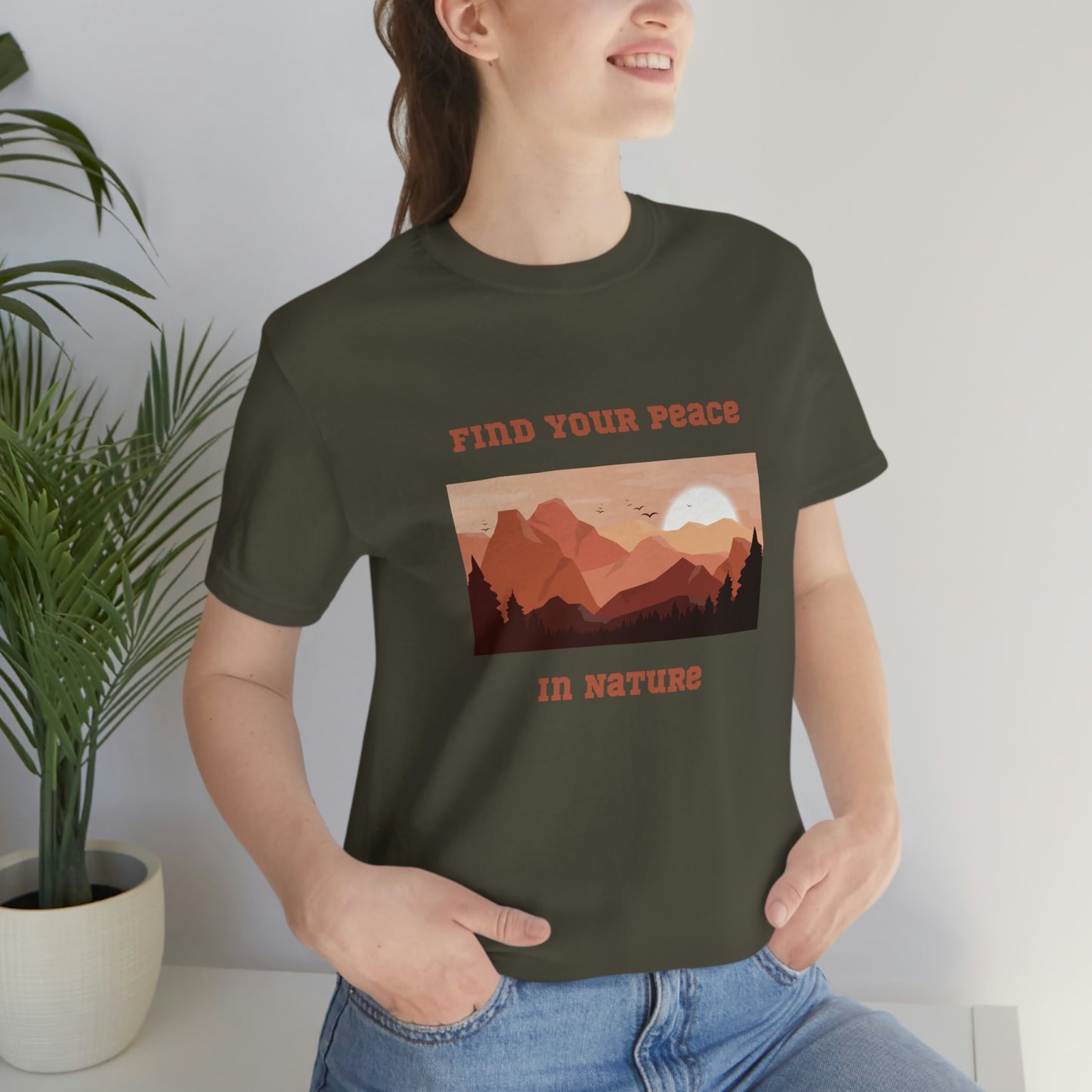 Find your peace in nature, nature lover Tee, camping t-shirt, hiking, camping, gift for the camper, outdoor lover Tee