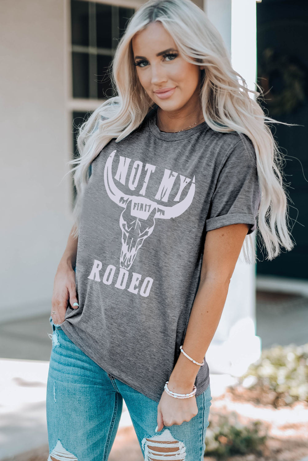 NOT MY RODEO Graphic Round Neck Tee