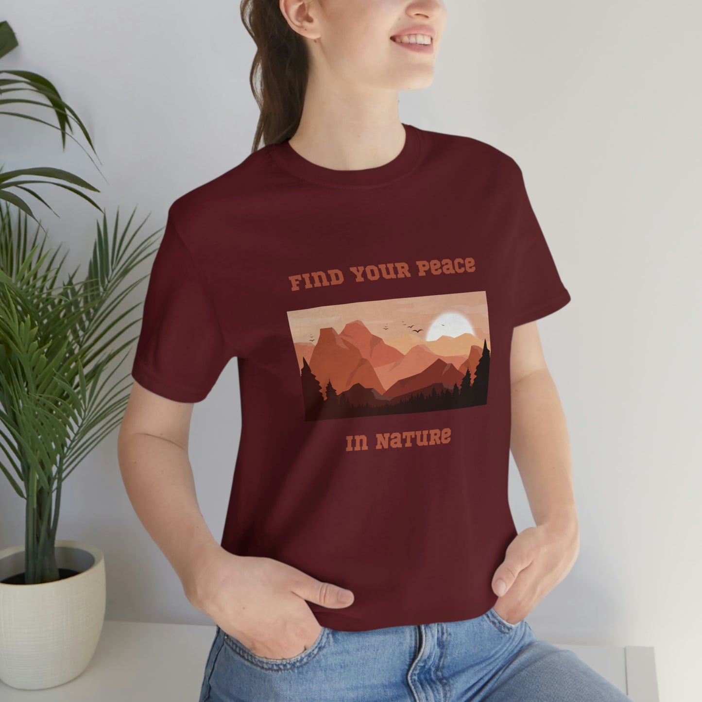 Find your peace in nature, nature lover Tee, camping t-shirt, hiking, camping, gift for the camper, outdoor lover Tee