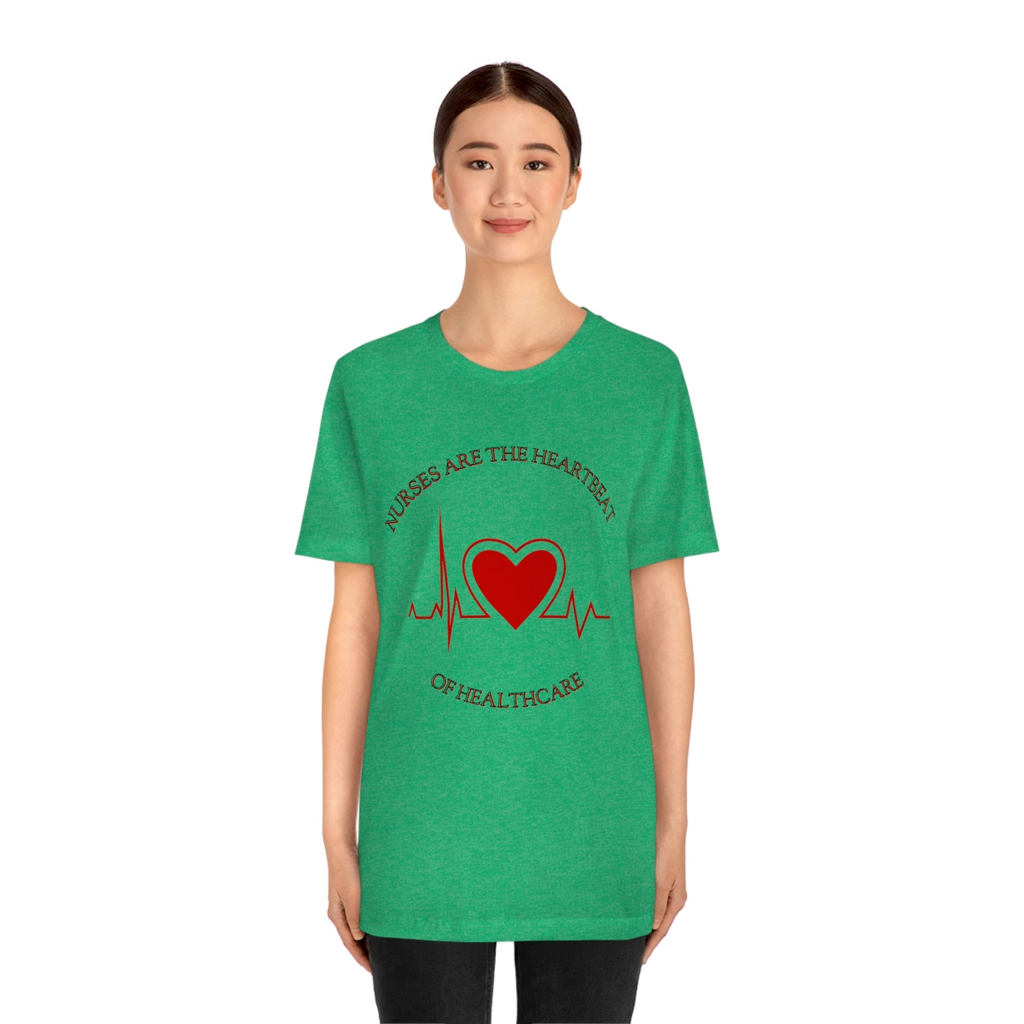 Unisex Jersey Short Sleeve Tee for Nurse, gift for nurse, nurses are the heartbeat for healthcare, heartbeat, nurse valentine gift