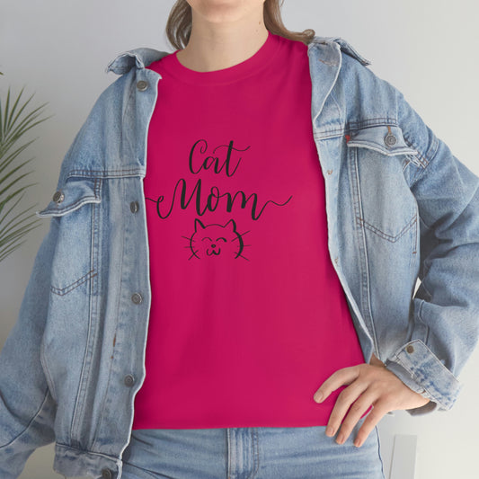 Cat Mom T-Shirt - Perfect Gift for Cat Lovers, Cat Mom gift, Heavy Cotton Tee