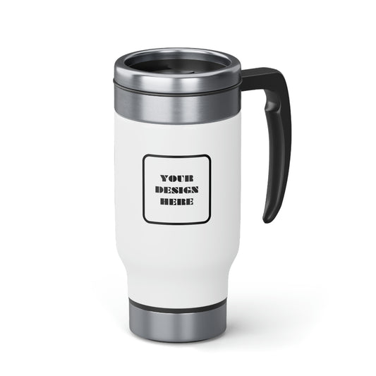 Custom Design Stainless Steel Travel Mug with Handle, 14oz