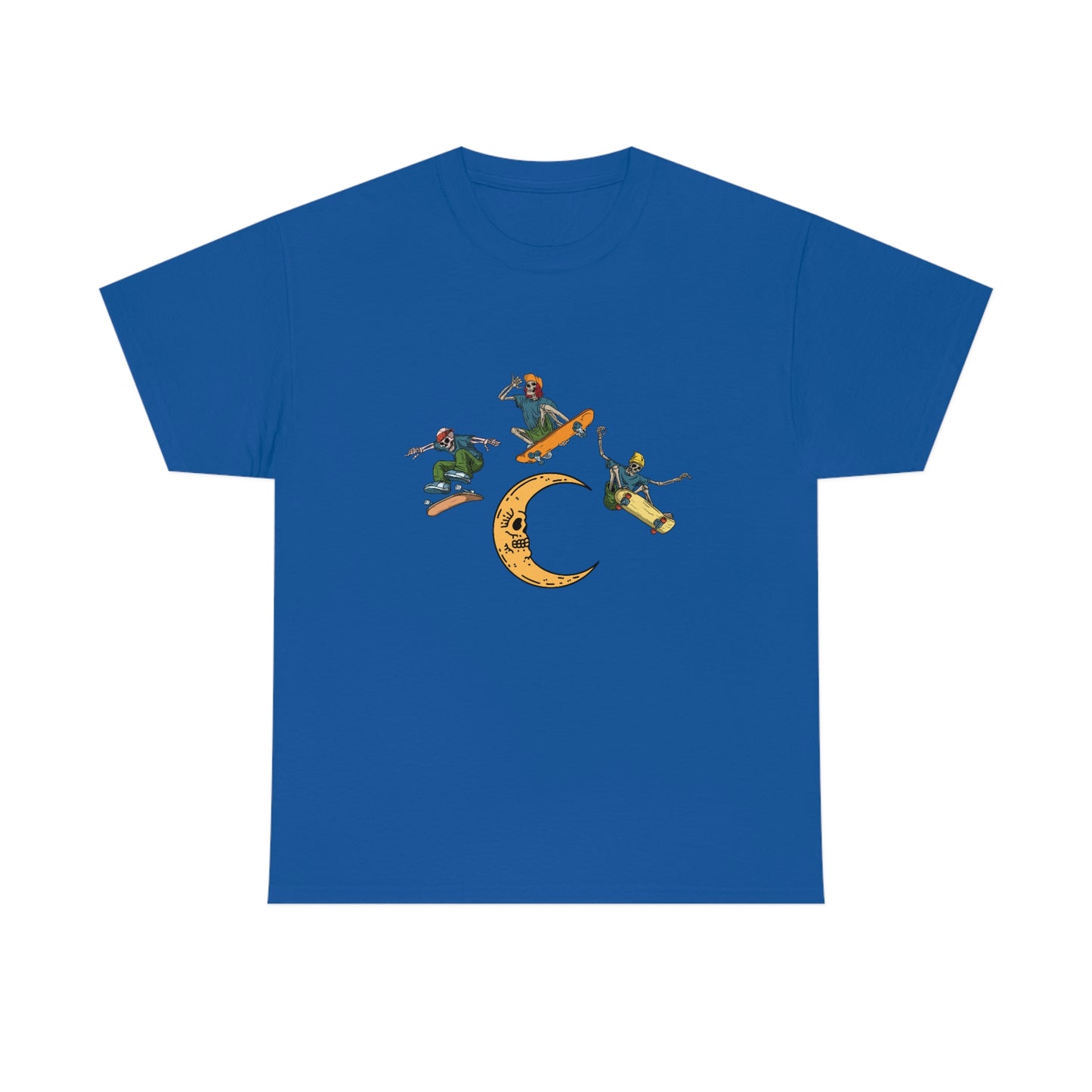 Skateboarding Skeletons Crescent Moon T-Shirt