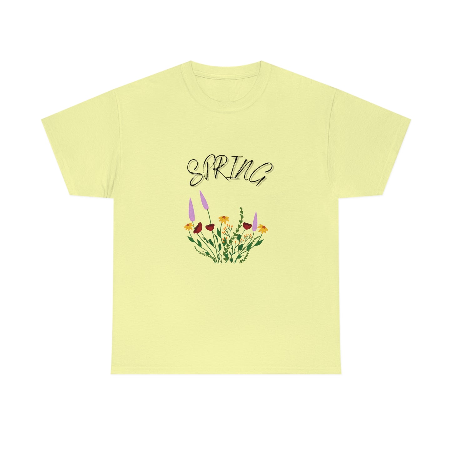 Spring Wildflowers T-Shirt, Unisex Heavy Cotton Tee