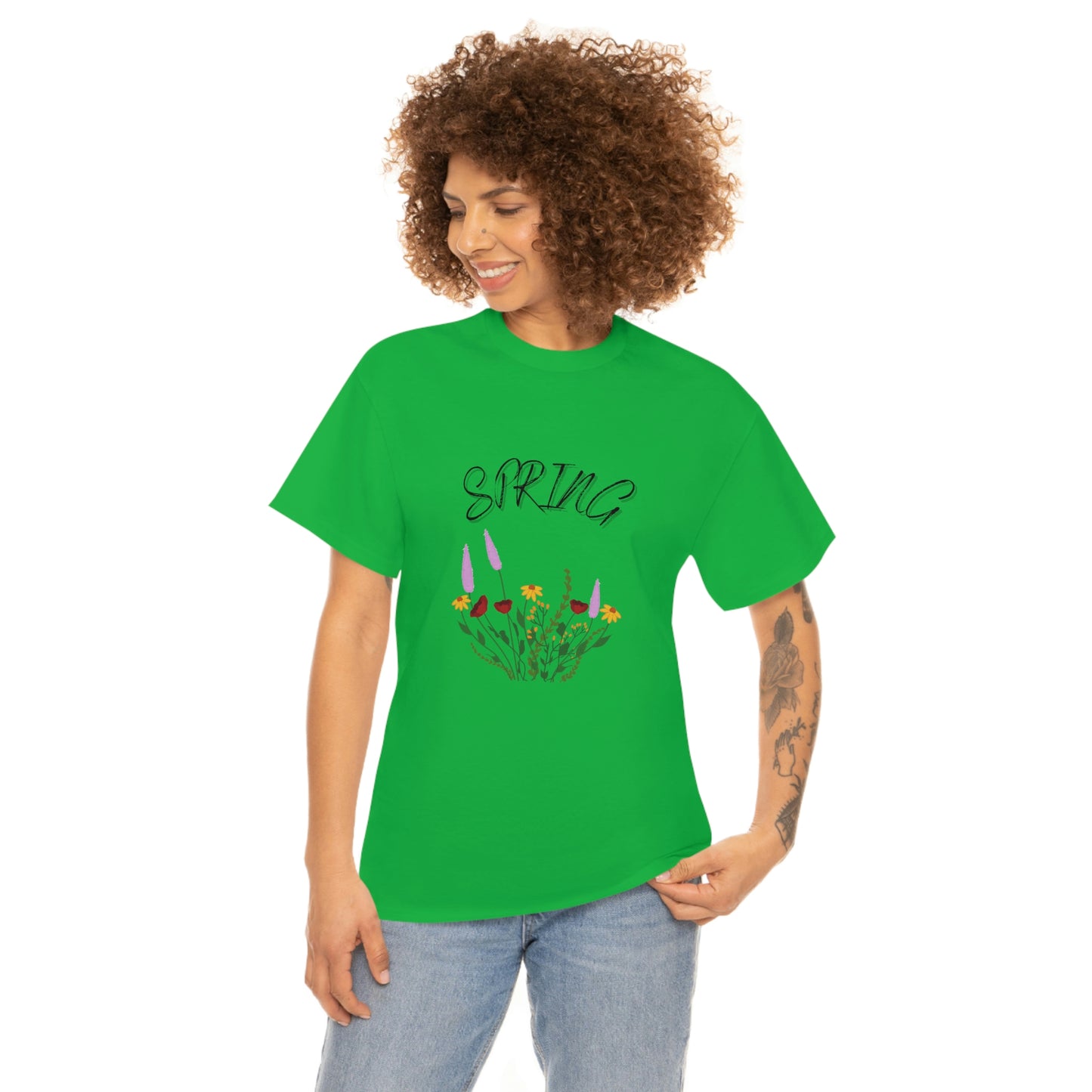 Spring Wildflowers T-Shirt, Unisex Heavy Cotton Tee