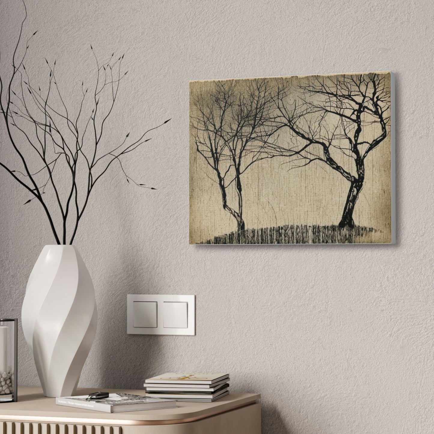 Vintage Landscape Portrait AI Generated Canvas Print