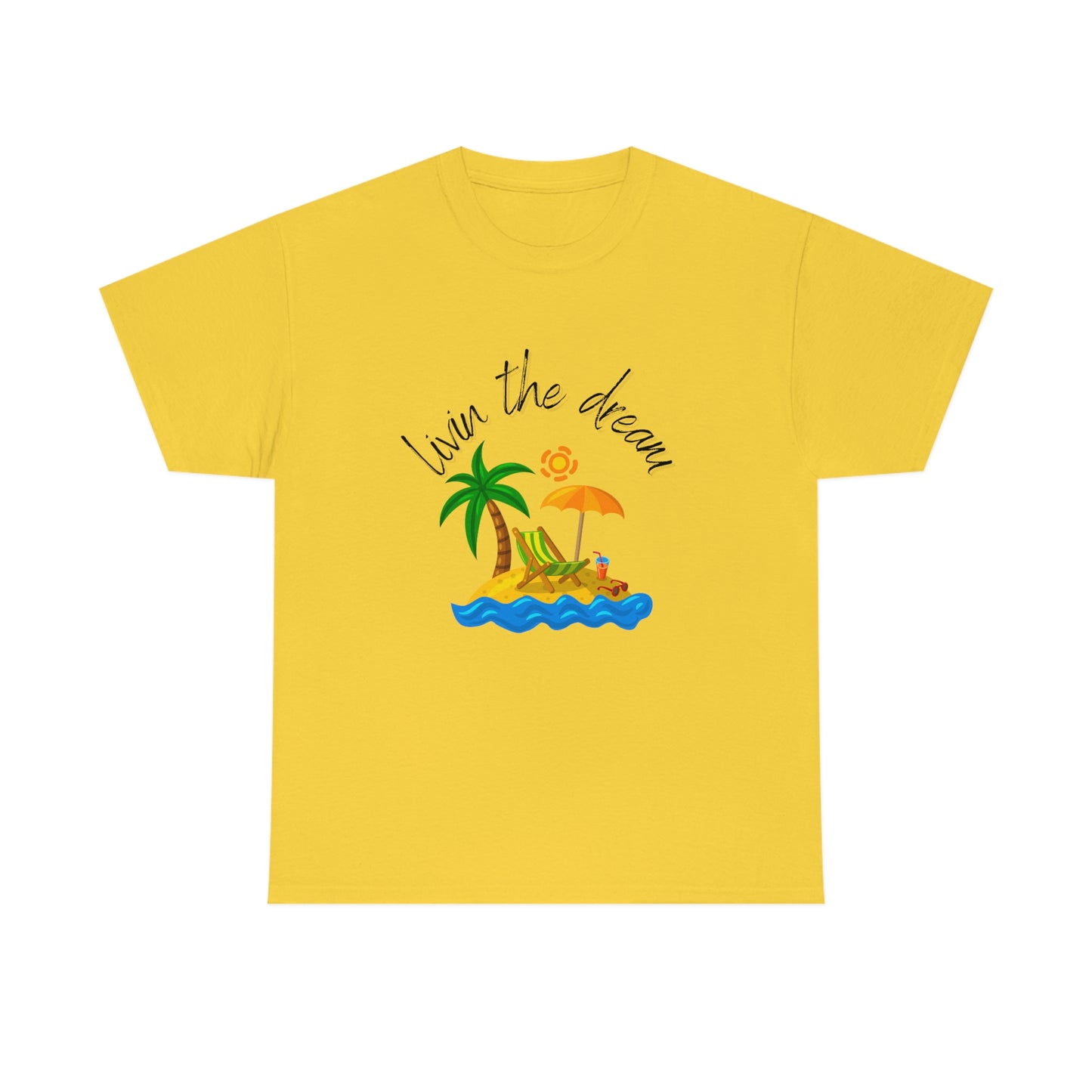 Livin' the Dream" Beach Scene T-Shirt